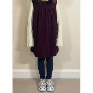 Vintage Act II Corduroy Jumper Dress & Lady Alpha Thermal Top Set Purple Cream L